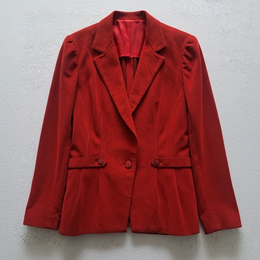 Union Made Vintage 70's Brodkin Scarlet Fitted Ultrasuede Blazer Made In Canada